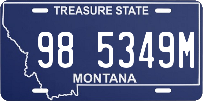 MT license plate 985349M