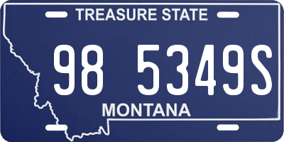 MT license plate 985349S