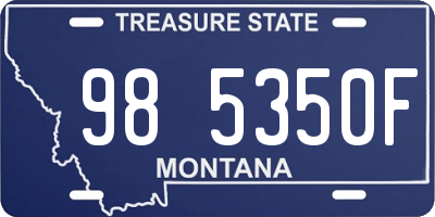 MT license plate 985350F