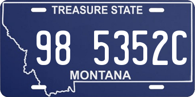 MT license plate 985352C