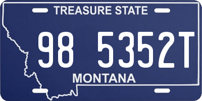 MT license plate 985352T