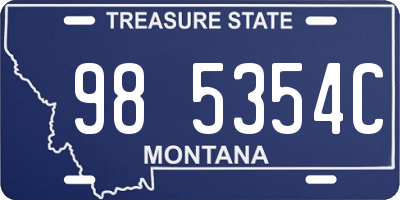 MT license plate 985354C