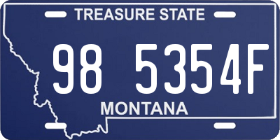 MT license plate 985354F