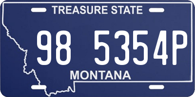 MT license plate 985354P