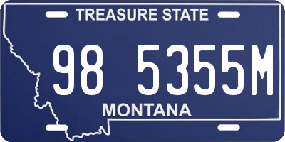MT license plate 985355M