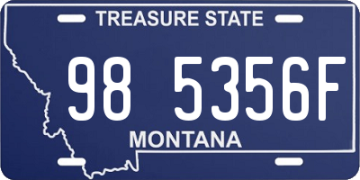 MT license plate 985356F