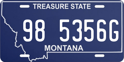 MT license plate 985356G