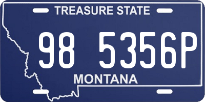 MT license plate 985356P