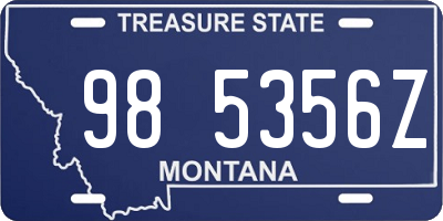 MT license plate 985356Z