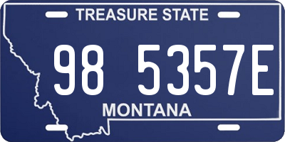 MT license plate 985357E