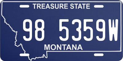 MT license plate 985359W