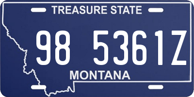 MT license plate 985361Z