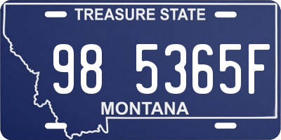 MT license plate 985365F