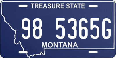 MT license plate 985365G