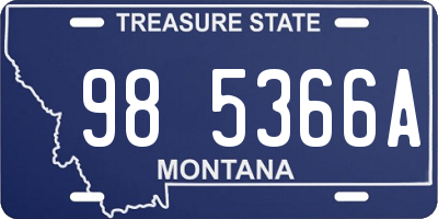 MT license plate 985366A