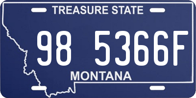 MT license plate 985366F