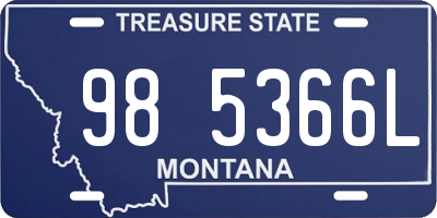 MT license plate 985366L