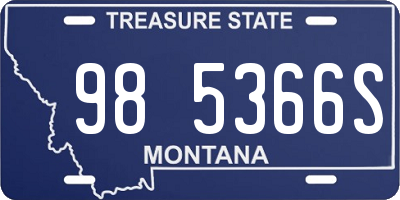 MT license plate 985366S