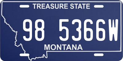 MT license plate 985366W