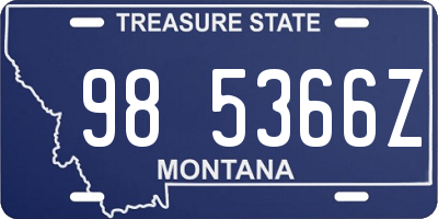 MT license plate 985366Z