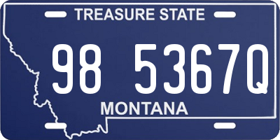 MT license plate 985367Q