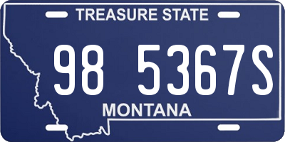 MT license plate 985367S