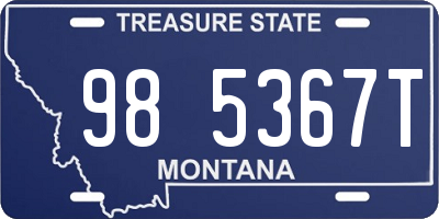 MT license plate 985367T