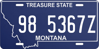 MT license plate 985367Z