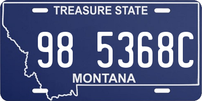 MT license plate 985368C