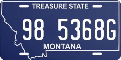 MT license plate 985368G