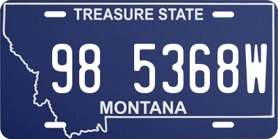 MT license plate 985368W