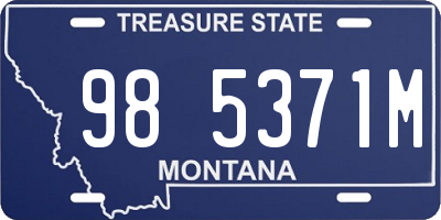 MT license plate 985371M