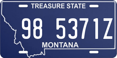 MT license plate 985371Z