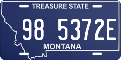 MT license plate 985372E