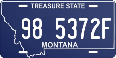 MT license plate 985372F