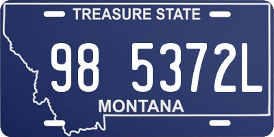 MT license plate 985372L