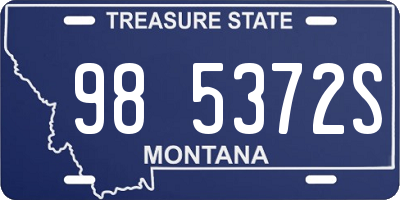 MT license plate 985372S
