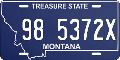 MT license plate 985372X