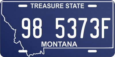 MT license plate 985373F