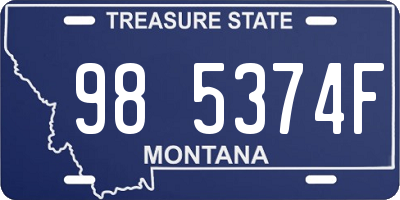 MT license plate 985374F