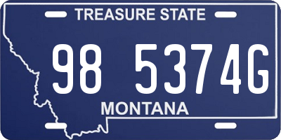 MT license plate 985374G