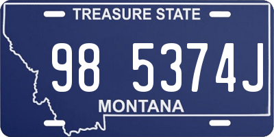 MT license plate 985374J