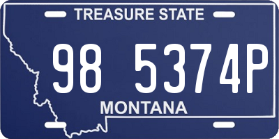 MT license plate 985374P