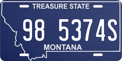 MT license plate 985374S