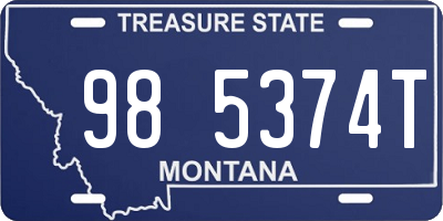 MT license plate 985374T