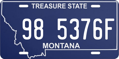 MT license plate 985376F