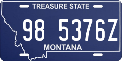 MT license plate 985376Z
