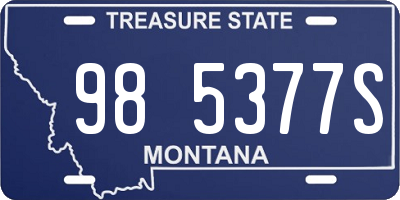 MT license plate 985377S