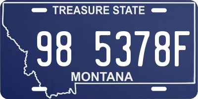 MT license plate 985378F