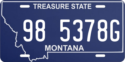 MT license plate 985378G